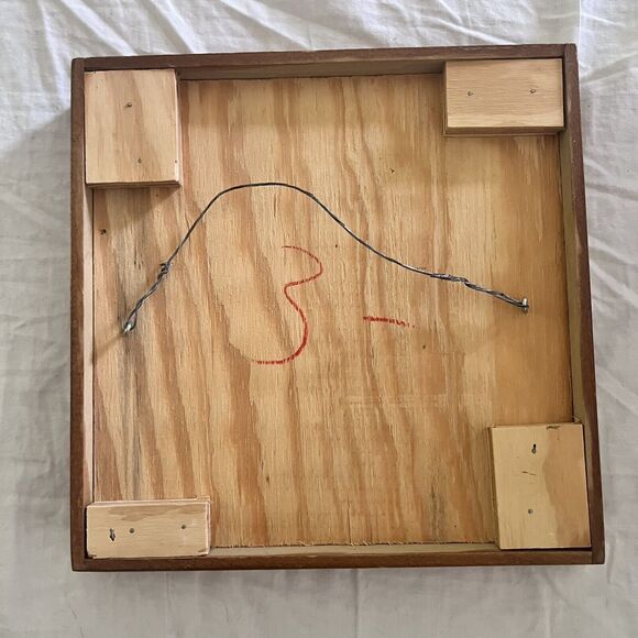 Ceramic Red Framed Mirror Hand Made 9.5 X 9.5 Stars Circles Sun - Picture 8 of 8